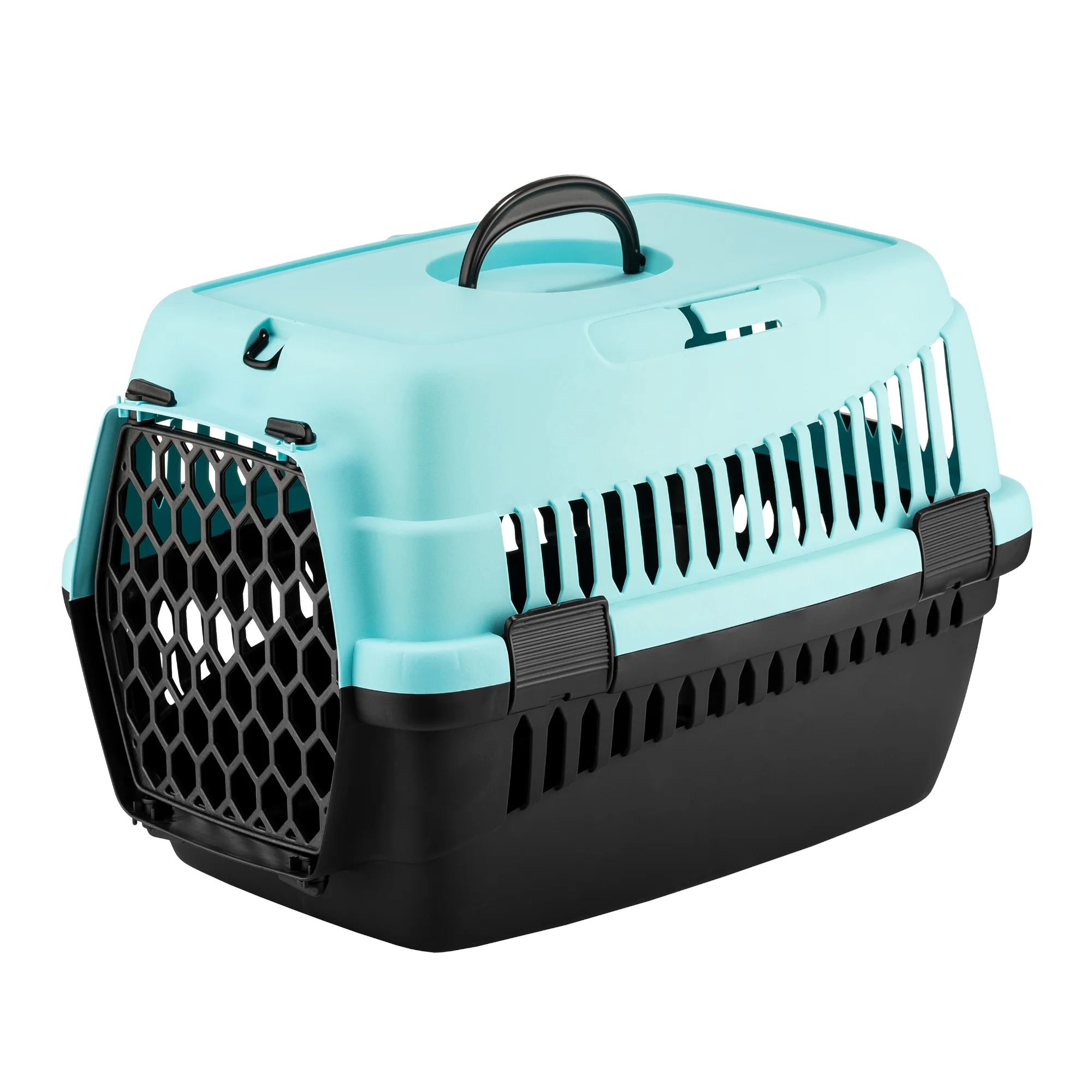 Câini - 4DOG DELUXE Cușcă de Transport, Albastru/Negru, 49x35x32.5cm