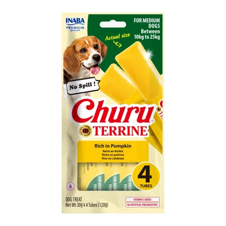 Cremoase - Recompense pentru Câine Adult, CHURU Terrine, Talie Medie, Dovleac, 4x30g