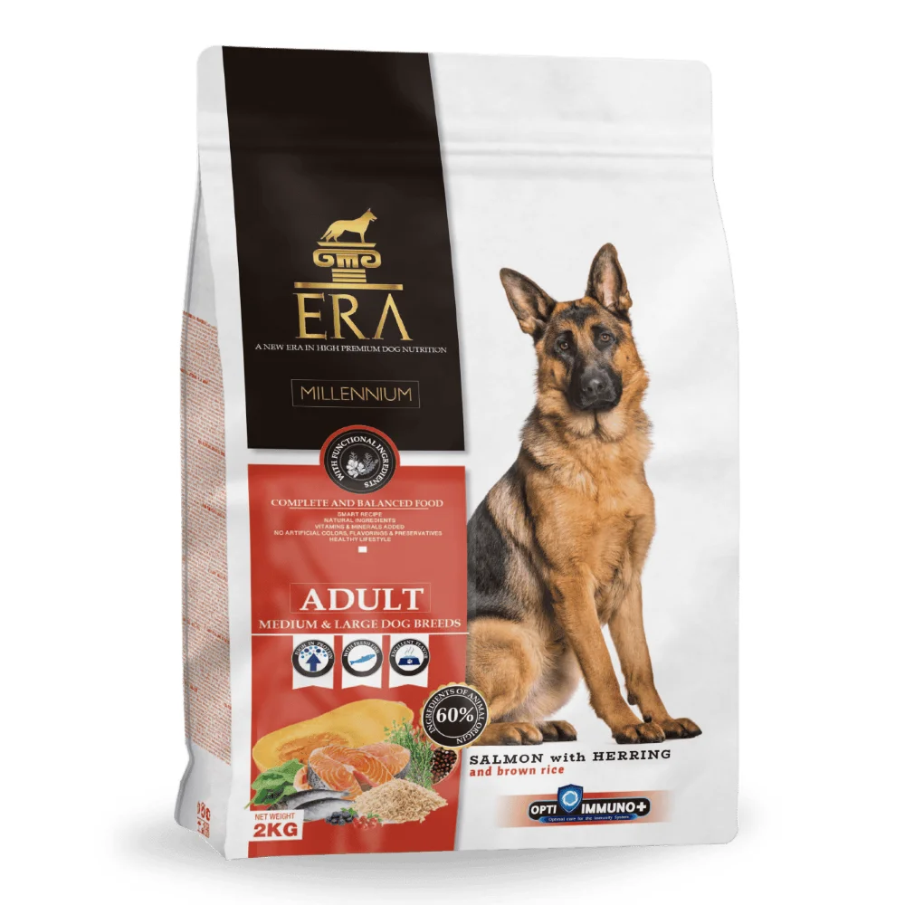 ERA Millennium Adult M/L Somon și Hering, hrană uscată câine, 12kg [0]