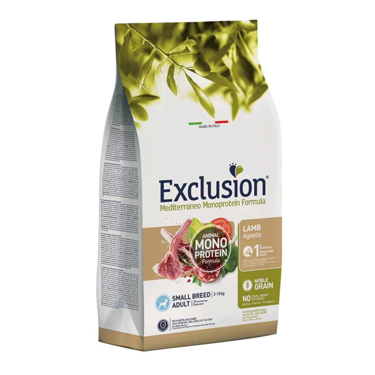 Câini - Hrană Uscată Câine Adult, EXCLUSION Mediterraneo, Monoproteică, Talie Mică, Miel, 2kg