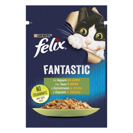 Pisici - Felix Fantastic Hrana Umeda Pisica Adult Iepure In Aspic 85g