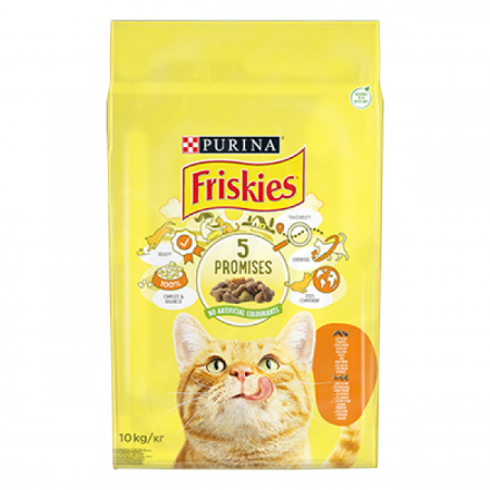 Pisică Adult - FRISKIES CAT ADULT PUI SI LEGUME 10KG