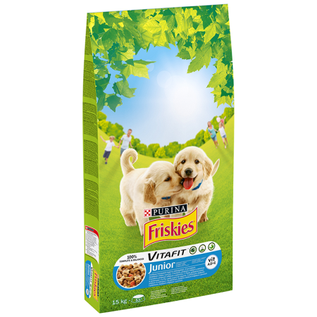 Câini - FRISKIES DOG JUNIOR PUI SI LEGUME 15KG