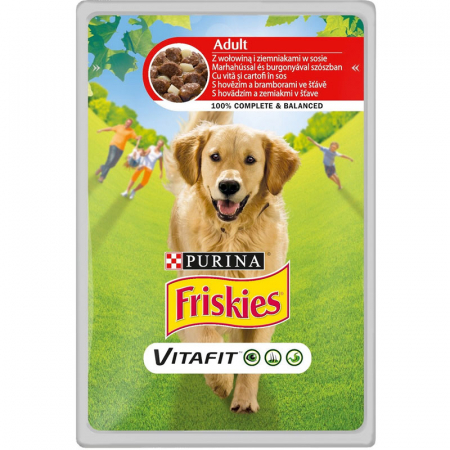 Câini - Friskies Hrana Umeda Caine Junior Pui Si Morcov In Sos 100g