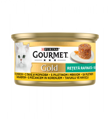 Pisică Adult - Gourmet Gold Savoury Cake Bucati Hrana Umeda Pisica Adult Pui Si Morcovi 85g