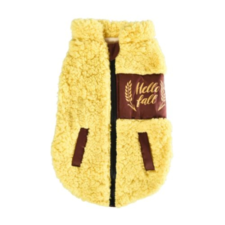 Câini - 4DOG DELUXE Haină pentru Câine, Fluffy Galben, 40 cm