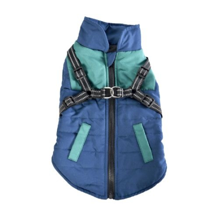 Câini - 4DOG Haină pentru Câine, Harness Albastru, 45 cm