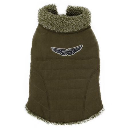 Câini - 4DOG DELUXE Haină pentru Câine, Woof Verde, 35 cm