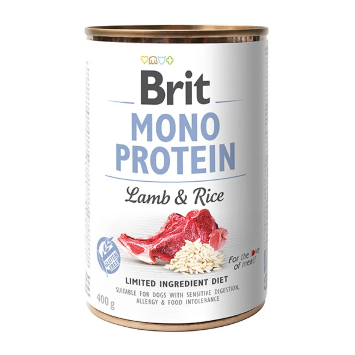 Hrană Umedă Câine Adult, BRIT Mono Protein, Miel și Orez, 400g