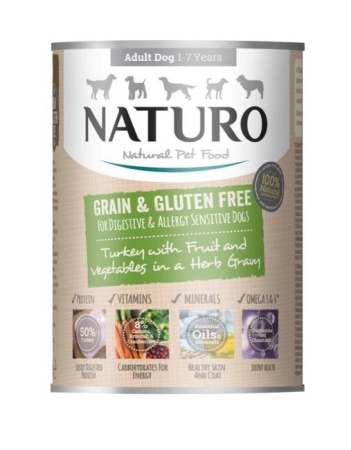 Câini - Hrana Umeda Caini NATURO Grain/Gluten Free Adult Curcan 390g
