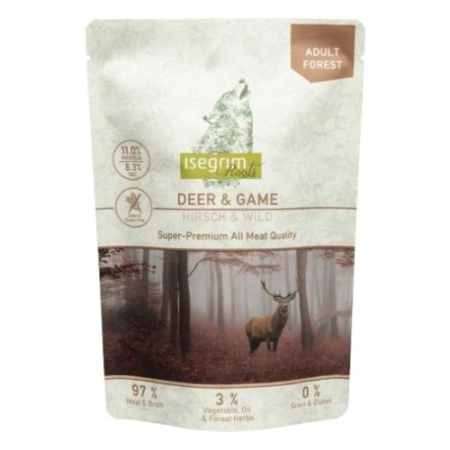 Câini - Hrana Umeda Caini ISEGRIM Adult Caprioara si Vanat 410g
