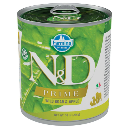 Câini - N&D Prime, Hrană Umedă Câine Adult, Mistreț și Măr, 285g