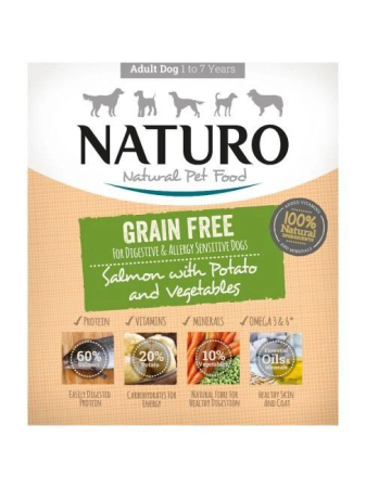 Câini - Hrana Umeda Caini NATURO Grain Free Adult Somon si Cartof 400g