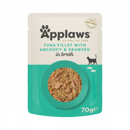 Pisică Adult - Applaws Plic File de Ton si Anchoa, Hrana Umeda Pisica in Sos 70g