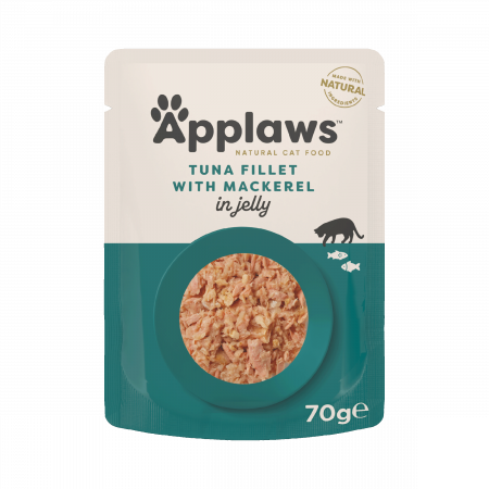 Pisică Adult - Applaws Plic File de Ton si Macrou, Hrana Umeda Pisica in Aspic 70g