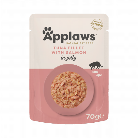 Pisică Adult - Applaws Plic File de Ton si Somon, Hrana Umeda Pisica in Aspic 70g