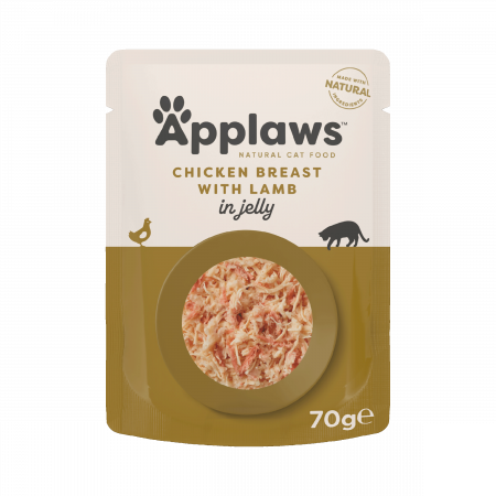 Pisică Adult - Applaws Plic cu Piept de Pui si Miel, Hrana Umeda Pisica in Aspic 70g