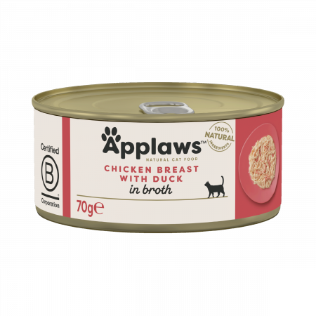 Pisică Adult - Applaws cu Piept Pui si Rata, Conserva Pisica 70g