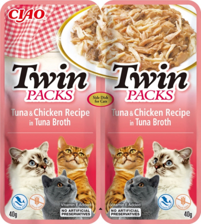 Pisici - Hrana Umeda Pisici CHURU Ton si Pui in Supa de Ton 80g