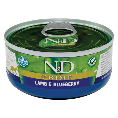 Pisică Adult - N&D Prime, Hrană Umedă Pisică Adult, Miel și Afine, 70g