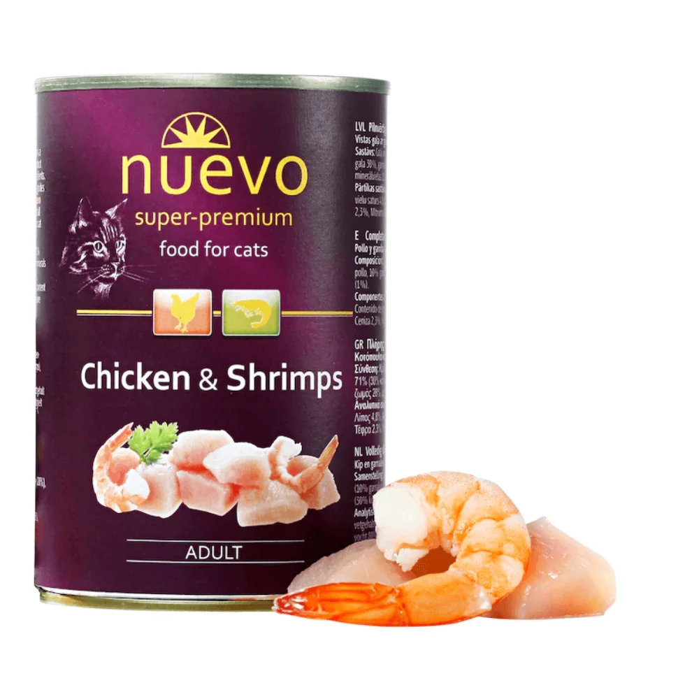 Pisici - Hrana Umeda Pisici NUEVO Adult Pui si Creveti 400g