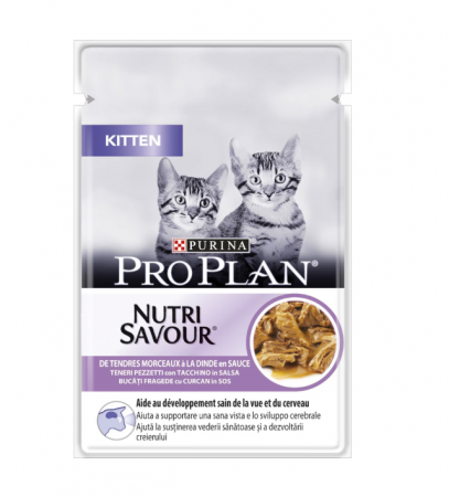 Pisică Junior - Hrana Umeda Pisici PRO PLAN Kitten Curcan in Sos 85g