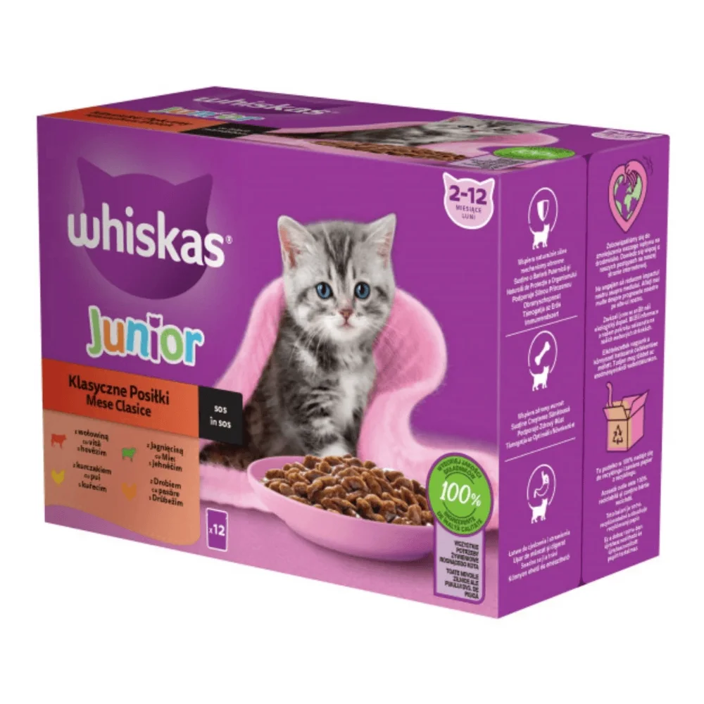 Pisică Adult - Hrana Umeda Pisici WHISKAS Selectii Carne 12x85g