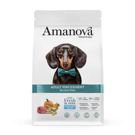 Câine Adult - Hrană Uscată Câine Adult, AMANOVA Exigent, Talie Mică, Porc, 7kg