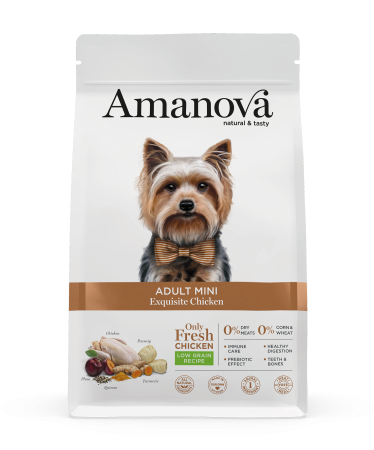 Hrană Uscată Câine Adult, AMANOVA, Hipoalergenic, Talie Mică, Pui, 2kg
