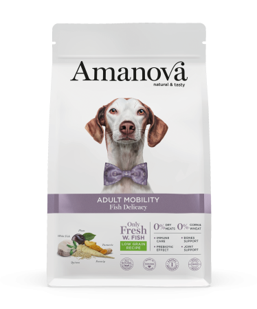 Câine Adult - Hrană Uscată Câine Adult, AMANOVA Mobility, Hipoalergenic, Pește Alb, 10kg