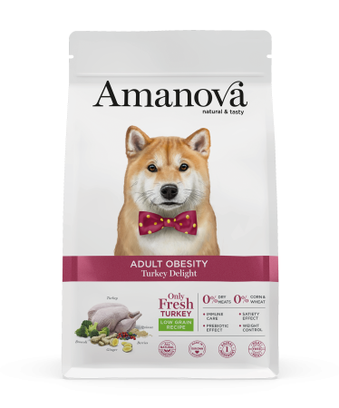 Hrană Uscată Câine Adult, AMANOVA Obesity, Hipoalergenic, Curcan, 2kg