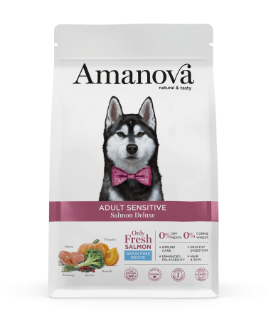 Hrană Uscată Câine Adult, AMANOVA Sensitive, Hipoalergenic, Somon, 2kg