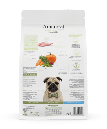 Hrană Uscată Câine Junior, AMANOVA Digestive, Hipoalergenic, Iepure, 2kg [1]
