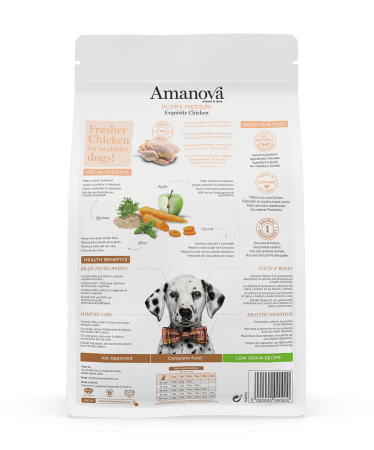 Hrană Uscată Câine Junior, AMANOVA, Hipoalergenic, Talie Medie, Pui, 2kg [1]