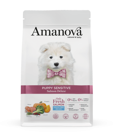 Hrană Uscată Câine Junior, AMANOVA Sensitive, Hipoalergenic, Somon, 7kg
