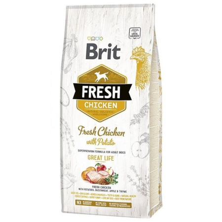Câine Adult - Hrana Uscata Caini BRIT Fresh Chicken and Potato Adult 12kg