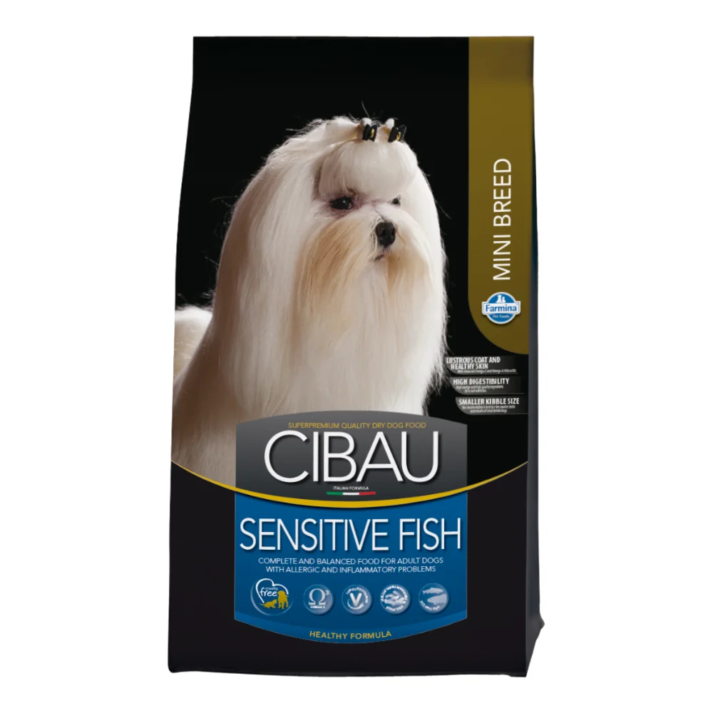 Câini - CIBAU Sensitive, Hrană Uscată Câine Adult, Talie Mică, Pește, 2.5kg