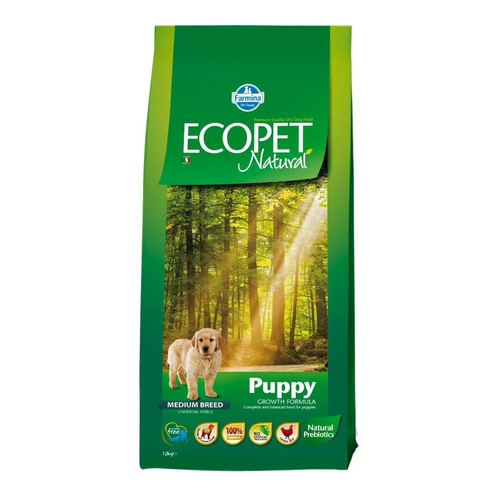 Câini - Hrana Uscata Caini ECOPET NATURAL Puppy Medium 12kg
