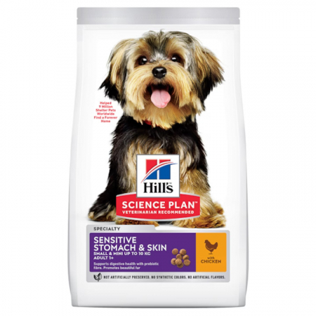 Câini - Hrana uscata Caini HILL'S SP Canine Adult Small and Mini Sensitive Stomach and Skin Chicken 1.5 kg