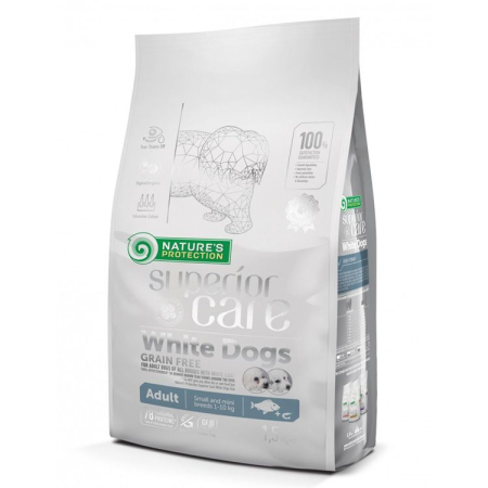 Câini - Hrana Uscata Caini NATURE'S PROTECTION Superior Care White Dogs Grain Free Fish Small and Mini Adult 10kg
