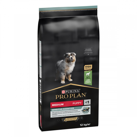 Câini - Hrana Uscata Caini PRO PLAN Puppy Mediu Sensitive Digestion Miel si Orez 12kg