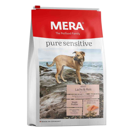 Câine Junior - Hrana uscata MERA Pure sensitive Adult Somon si Orez 4kg