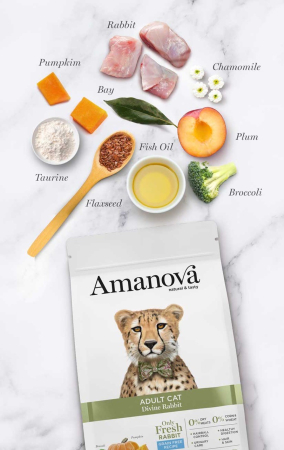 Hrană Uscată Pisică Adult, AMANOVA, Hipoalergenic, Iepure, 1.5kg [2]