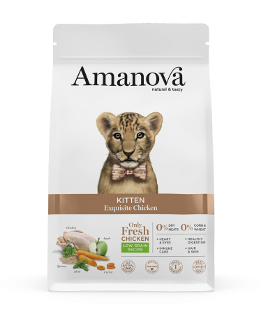 Hrană Uscată Pisică - Hrană Uscată Pisică Junior, AMANOVA, Hipoalergenic, Pui, 1.5kg