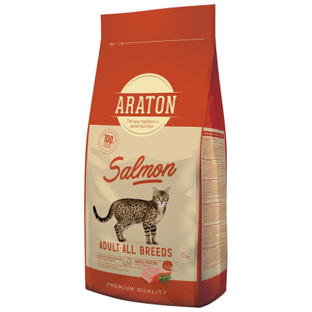 Pisică Adult - Hrana Uscata Pisici ARATON Adult Salmon 15kg