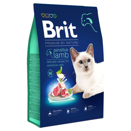 Pisică Adult - Hrana Uscata Pisici BRIT PREMIUM by Nature Sensitive Lamb 8kg