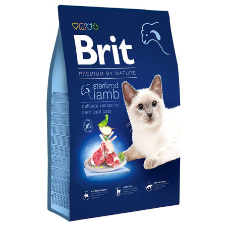 Pisică Adult - Hrana Uscata Pisici BRIT PREMIUM by Nature Sterilised Lamb 8kg