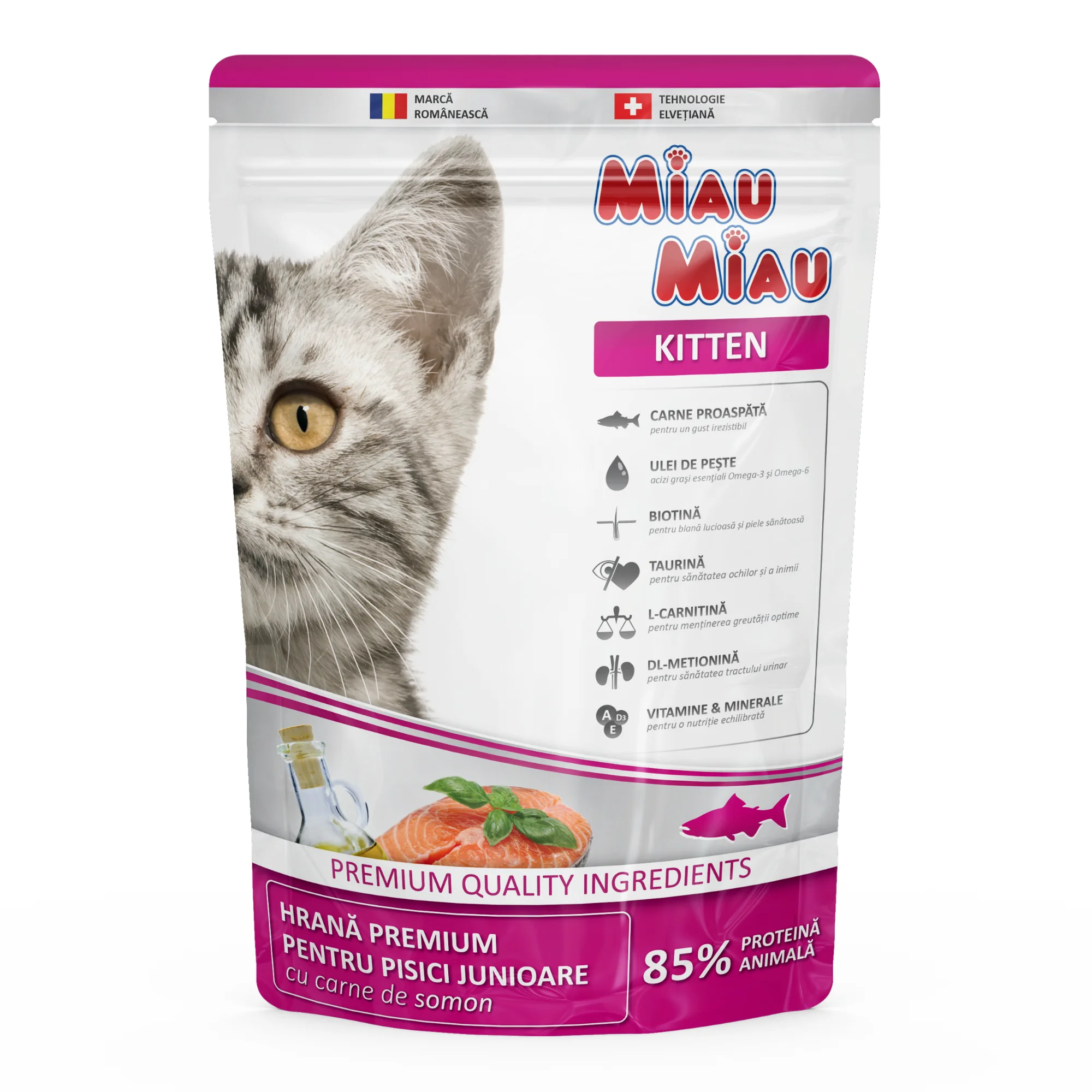 Pisică Junior - MIAU MIAU Hrană Uscată Pisică Junior, Pasăre, 800g