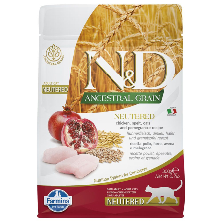 Hrana Uscata Pisici N&D Ancestral Grain Adult Sterilizat Pui 300g – DELISTAT