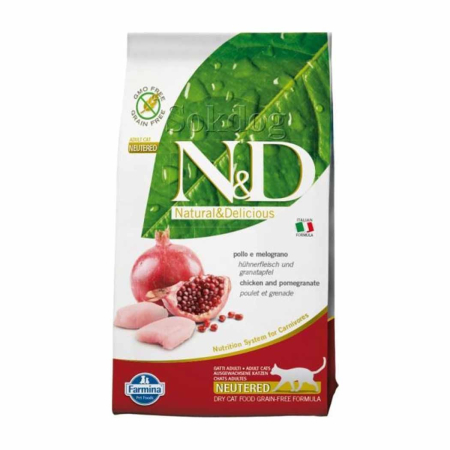 Hrana Uscata Pisici N&D Prime Adult Sterilizat Pui si Rodie 5kg – DELISTAT